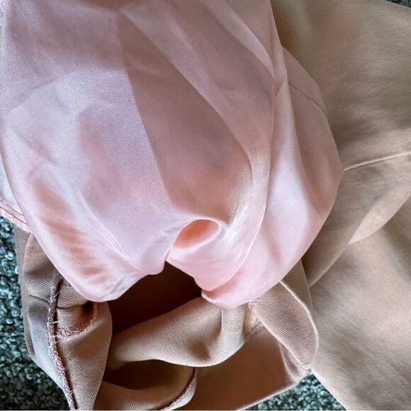 Talbots 100% Silk Wide Leg Pleated Dress Pants Pink Peach Sz 20 Preppy Lined - Picture 6 of 7